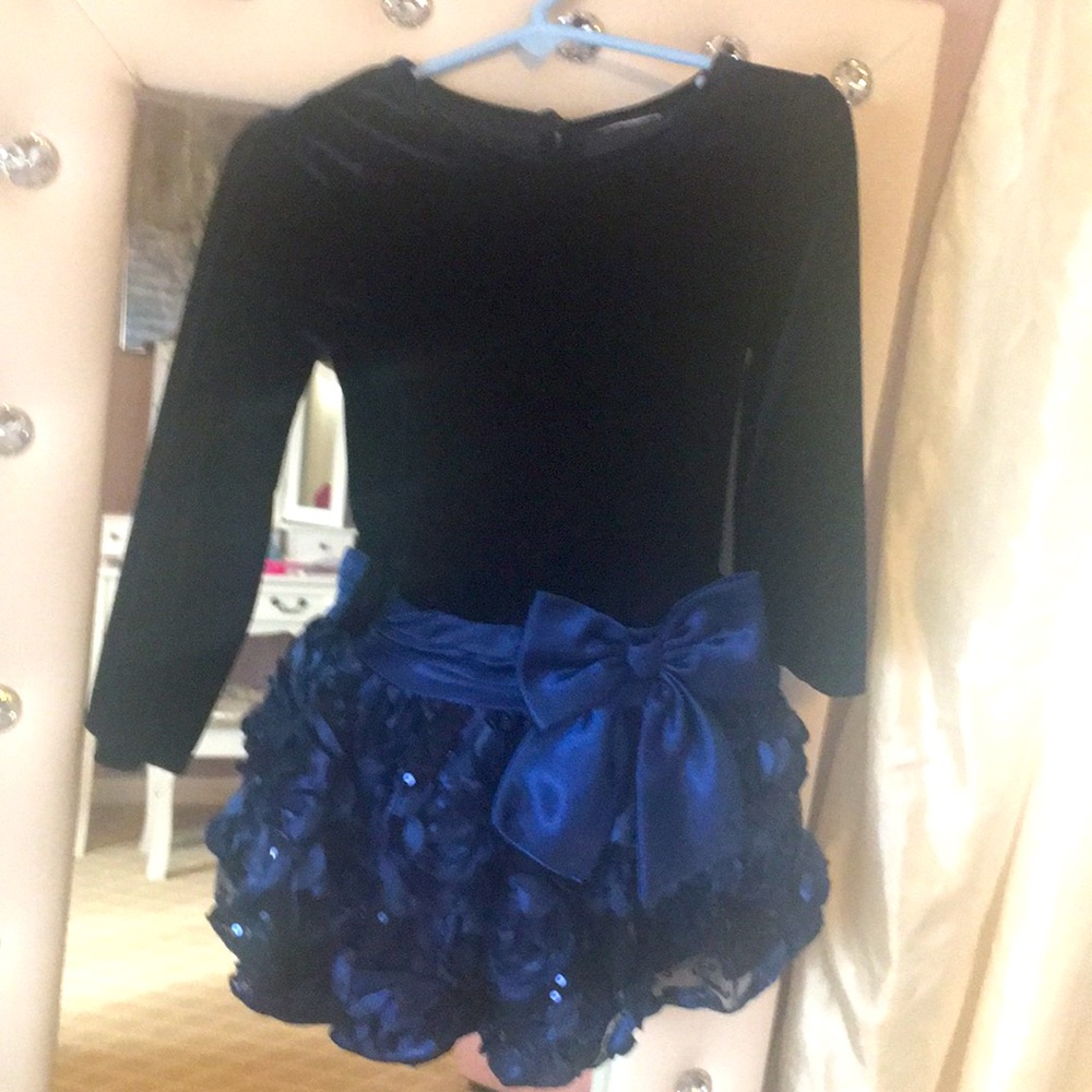 Girl navy holiday dress